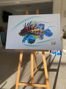 Giclee art on Canvas-Lion Fish